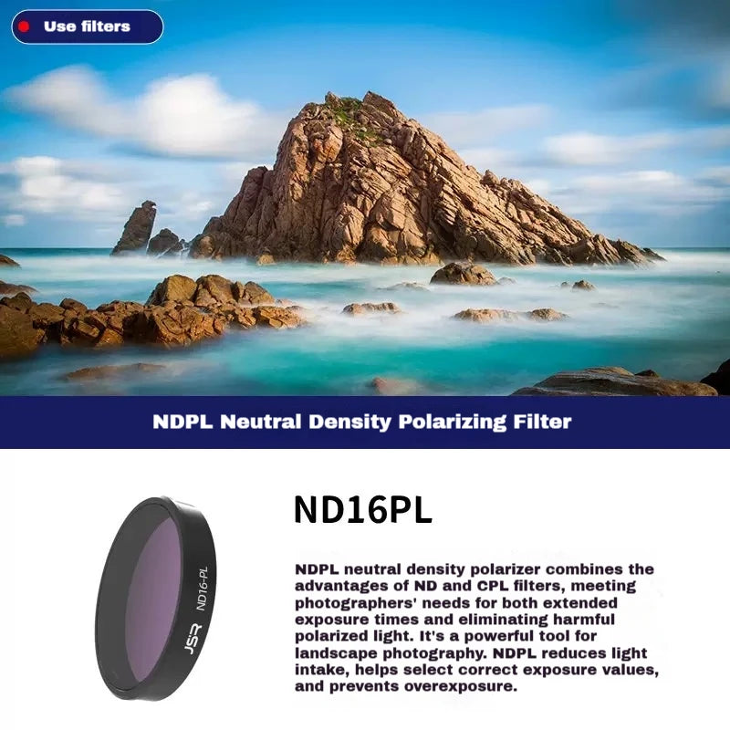 JSR Filters for DJI Osmo Action 5 Pro/4/3 – UV CPL ND Set