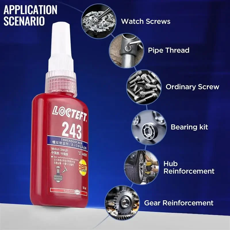 1pc 50ml Threadlocker Screw Glue Quickly Cured Thread Locking Agent Anaerobic Adhesive Corrosion-Resistant Anti-Loosening Glue Oasis Select