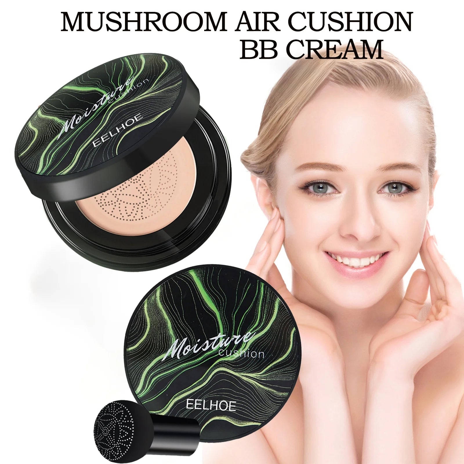EELHOE Mushroom Head Air Cushion BB Cream Foundation Concealer Moisturizing Waterproof Long Lasting Brightening Makeup Base Oasis Select