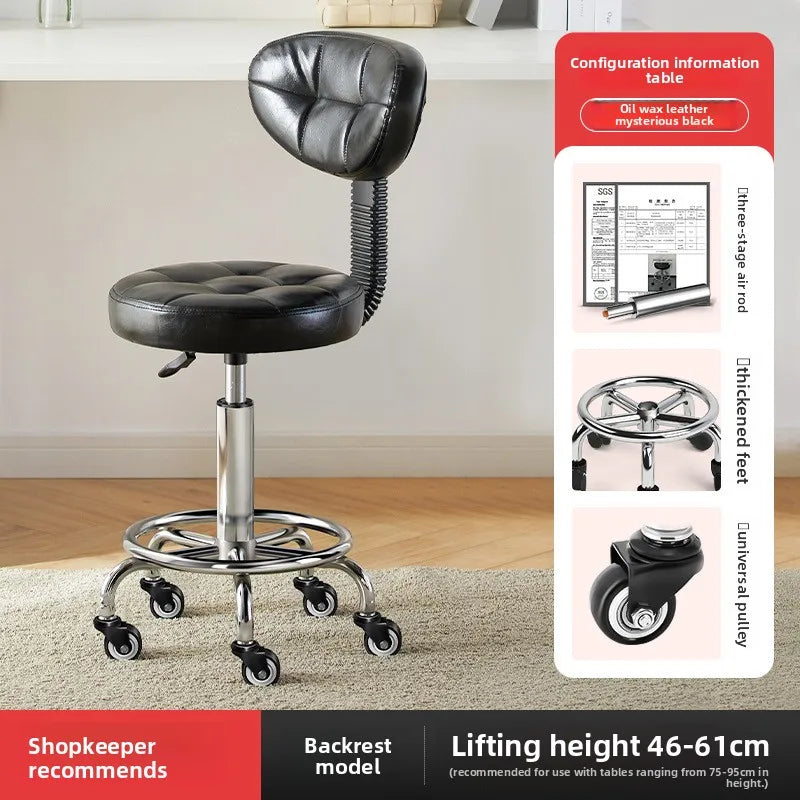 Beauty stool pulley beauty salon barber shop lift chair big work stool hair home backrest round stool Oasis Select 2