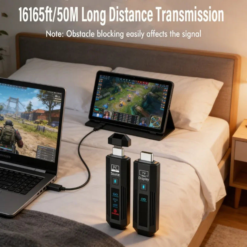 1080P 50M Wireless HDMI-Compatible Video Audio Transmitter Receiver Extender Display Adapter Dongle For TV Box Monitor Projector Oasis Select