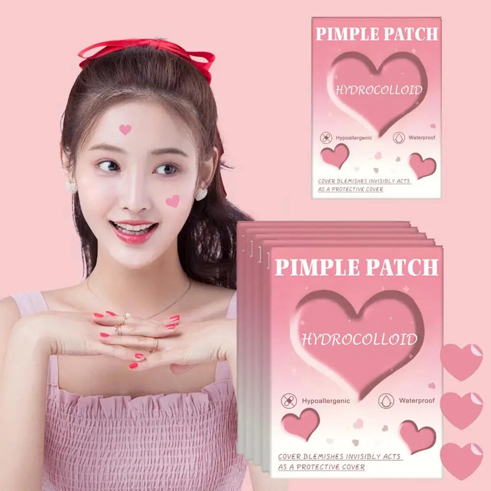 1080PCS Cute Pink Heart-Shaped Pimple Patches For Teens Girls Conceal Breakouts Acne Blemish Hydrocolloid Zit Stickers Skincare Oasis Select