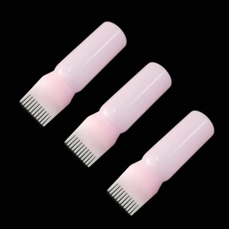 1/2/4pcs Hair Dye Refillable Bottle Comb Professional Salon Hair Oil Applicator Bottles Plastic Dispensing Hairdressing Styling Oasis Select 3pcs pink