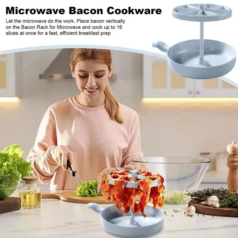 Microwave Bacon Cooker Rack – 16 Slices, Grease Catcher Microwave Bacon Rack Oasis Select