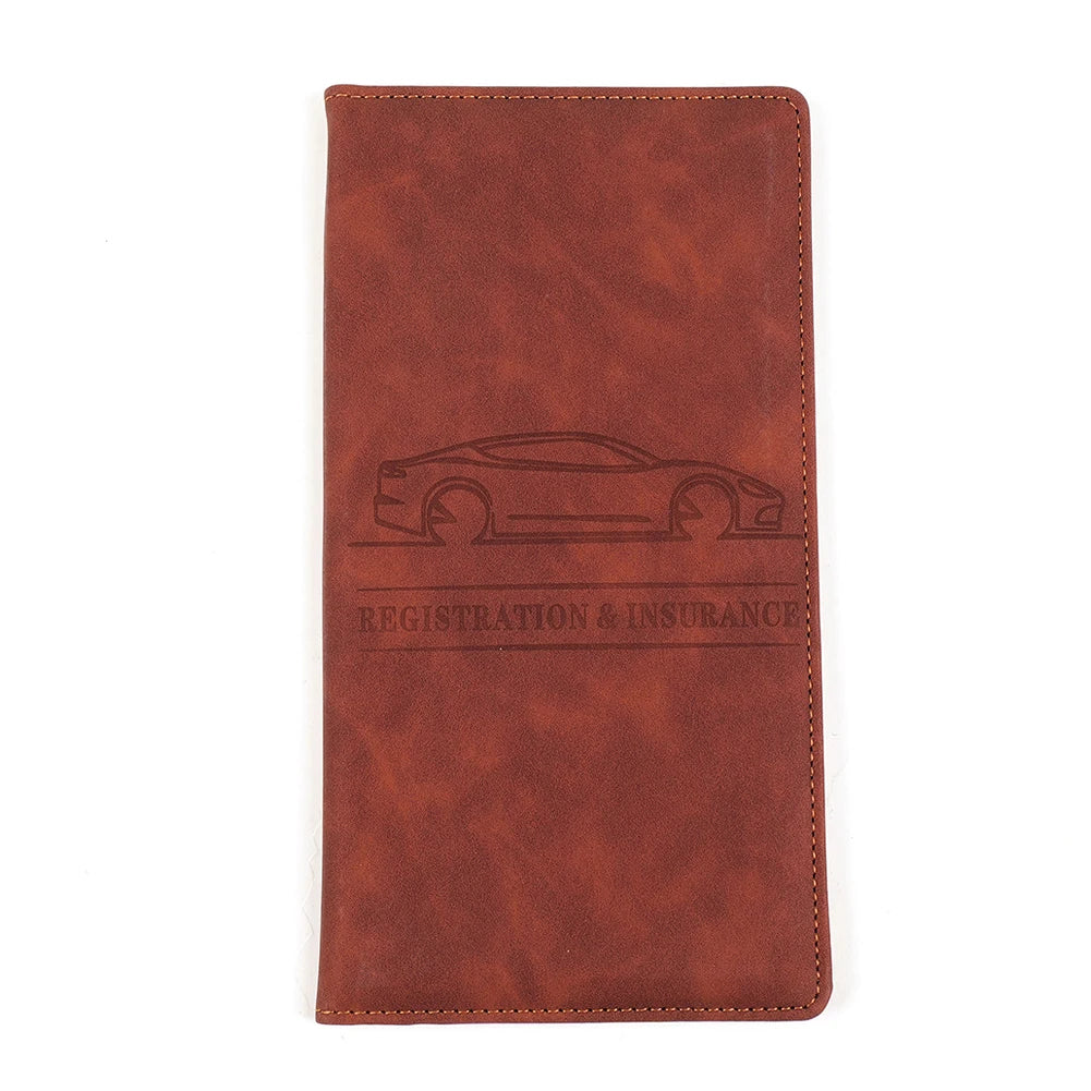 PU Leather Car Registration Insurance Holder Men Driving License Cover Auto Documents License Storage Bag Credit Card Holder Oasis Select Brown