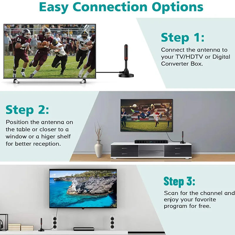 Indoor/Outdoor Digital TV Antenna with Amplifier Vehicle-Mounted Terrestrial Wave DTMB DVB-T2 Antenna for Clear TV Reception Oasis Select