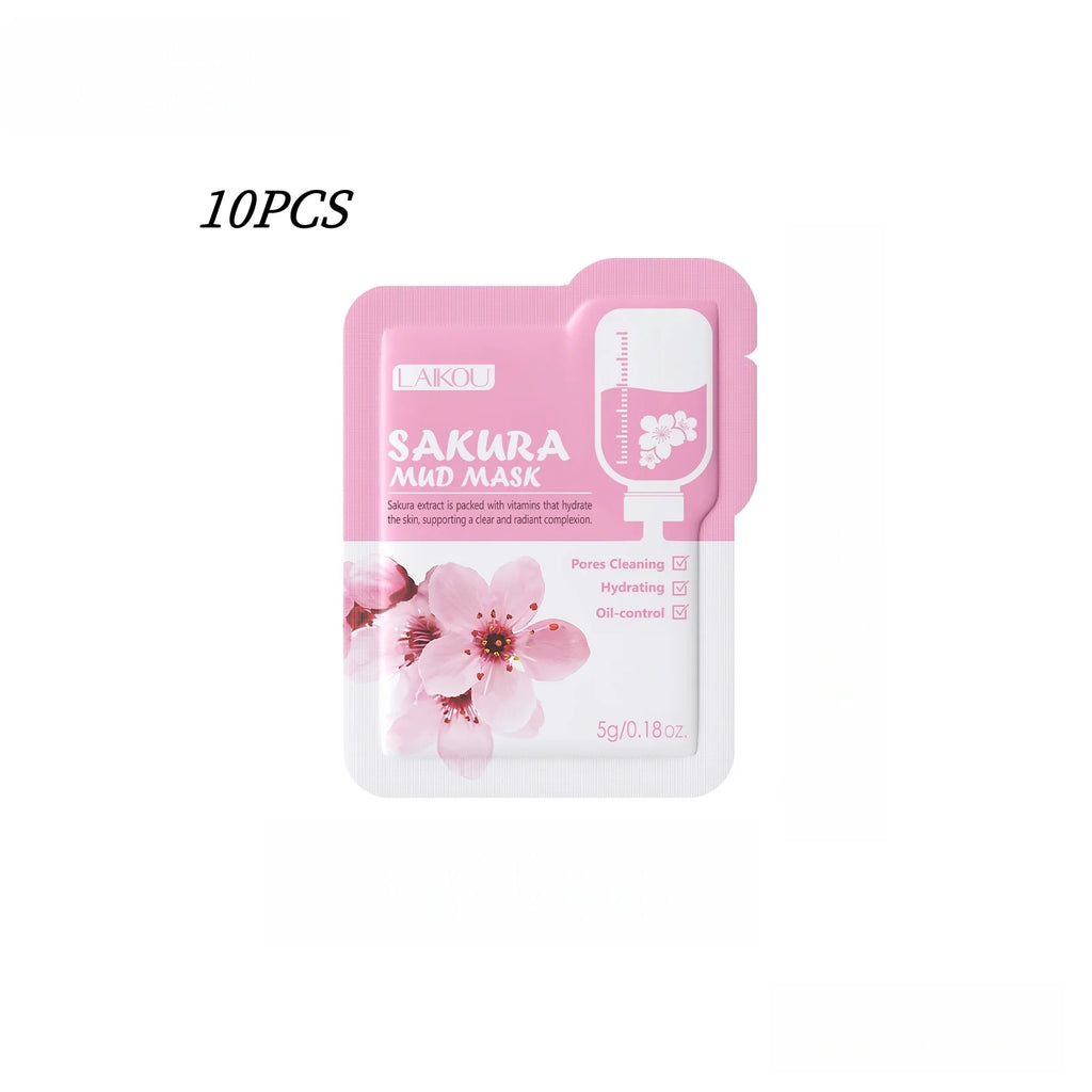 LAIKOU Sakura Eggplant Mud Mask 10pc – Pore Cleanse & Oil Control