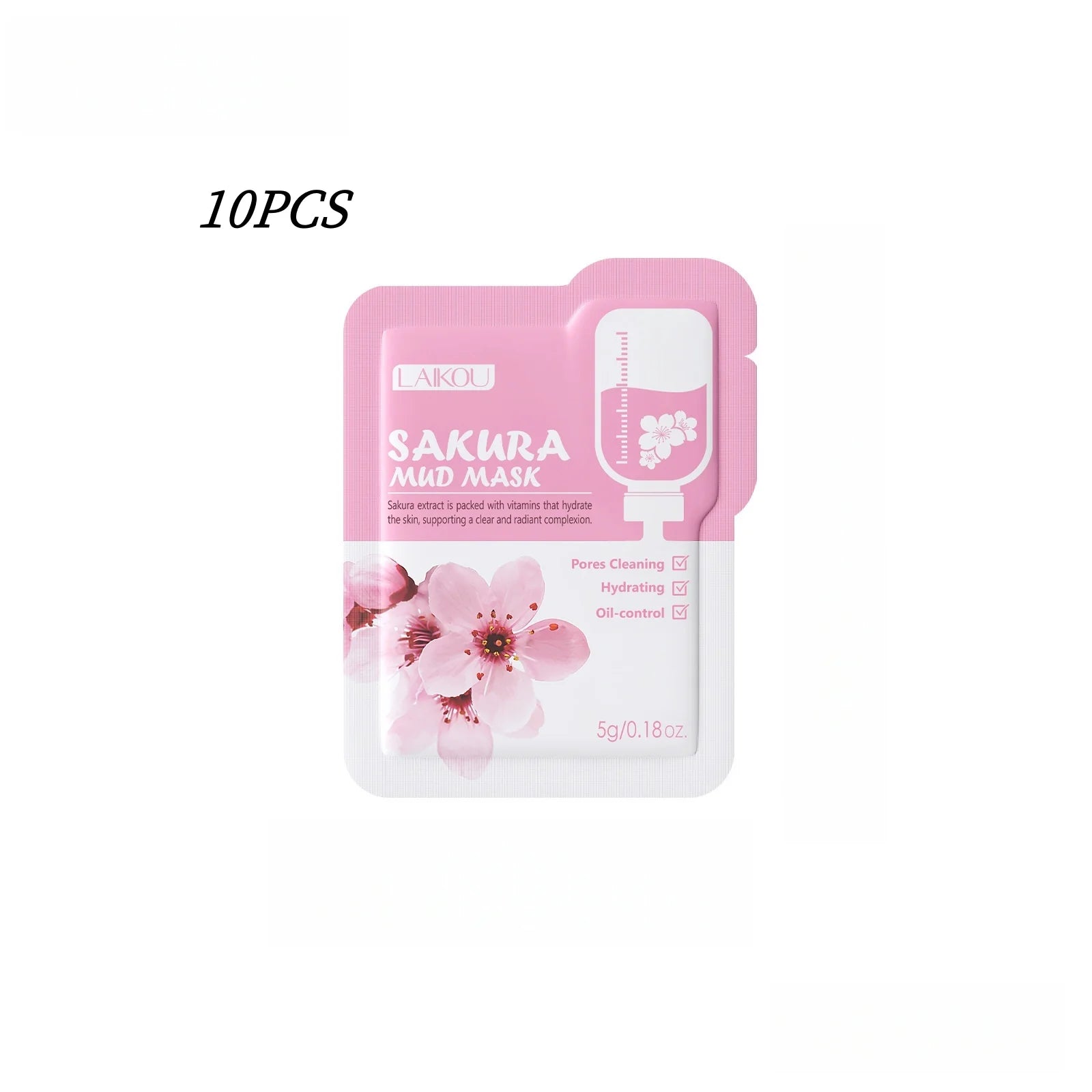 LAIKOU Sakura Eggplant Mud Mask 10pc – Pore Cleanse & Oil Control