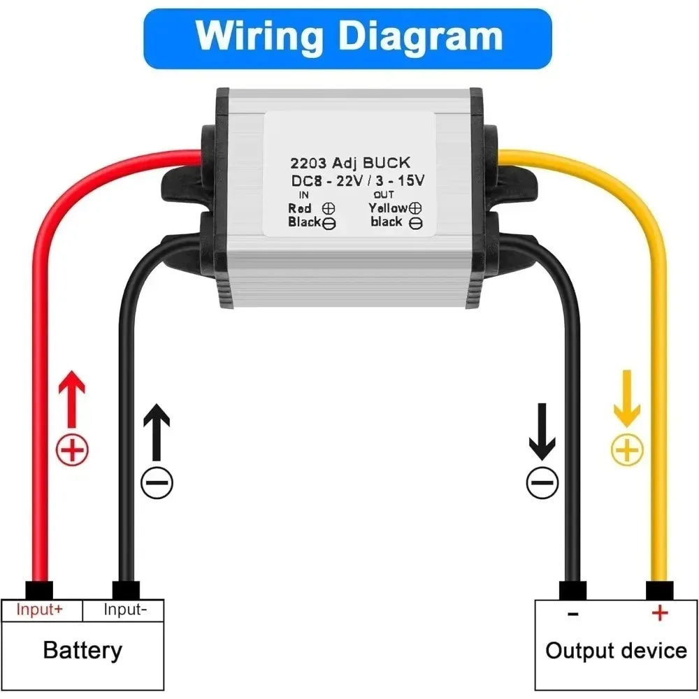 18V20V24V to DC 12V 3A DC DC Regulator Buck Power Converter Supply 8-35V to 3-15V Step Down Waterproof Voltage Converter Buck Oasis Select