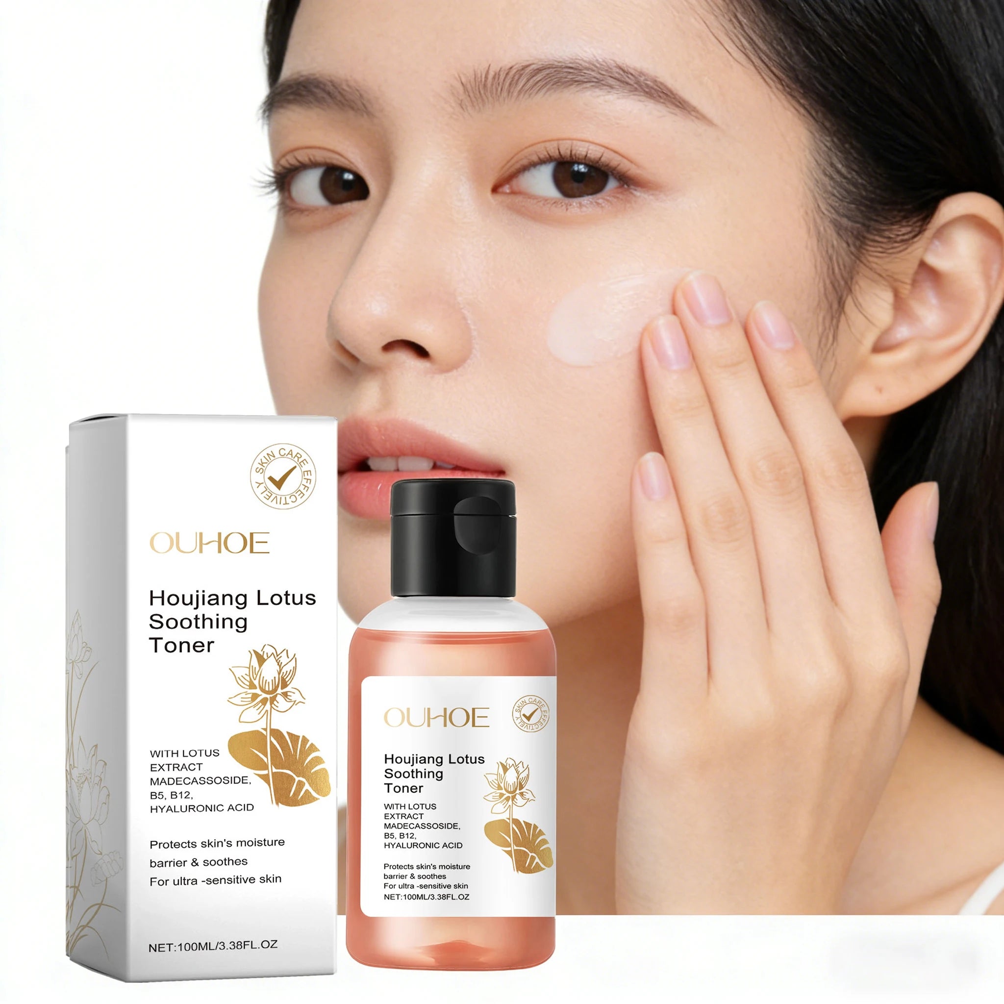 100ML Lotus Facial Toner Daily Moisturizing Reduce Dryness Enhance Smoothness Soothing Redness Softening Natural Face Care Toner Oasis Select