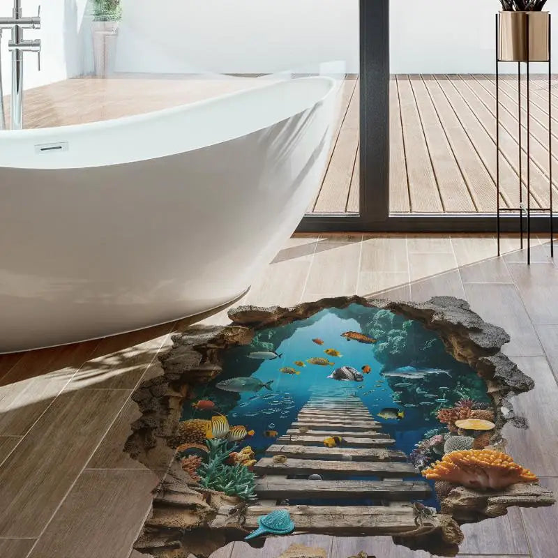 3D Underwater Wall Stickers – Kids Room & Living Room Décor