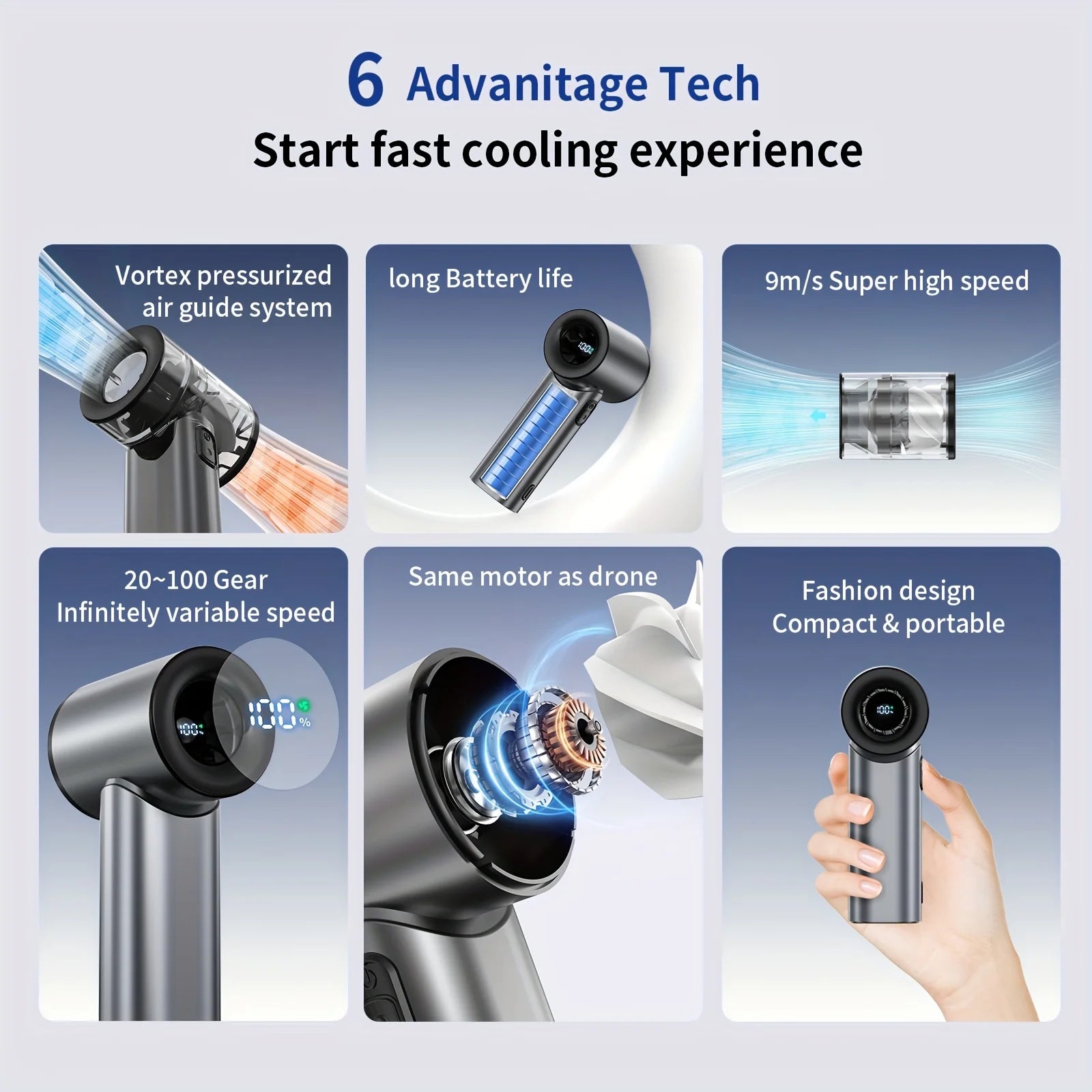 Rechargeable Handheld Fan – Portable Mini Fan for Travel
