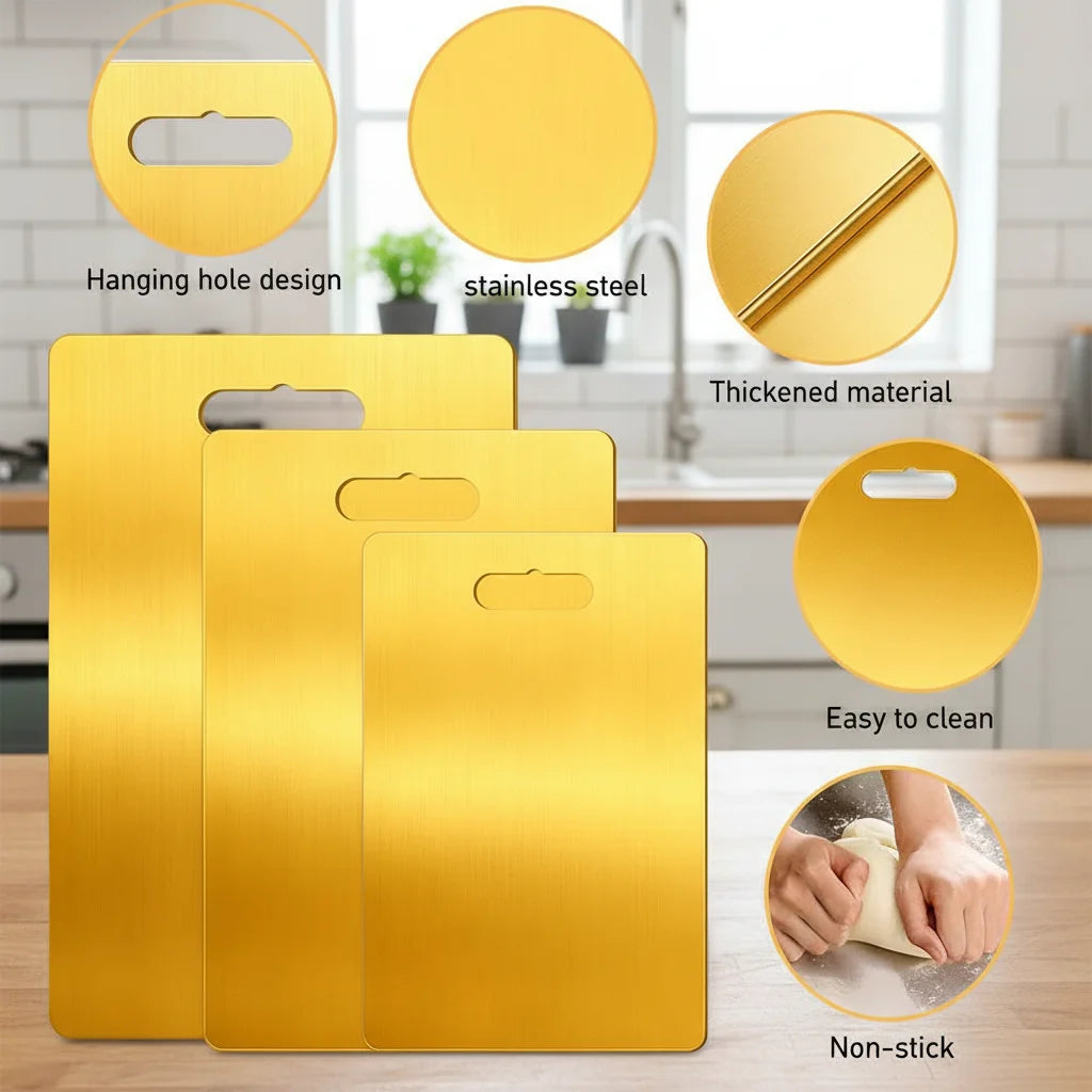 NEW Cutting Boards for Kitchen Stainless Board Steel Thickened Double Sided Food Grade Portable Fruit Meat Chopping Oasis Select