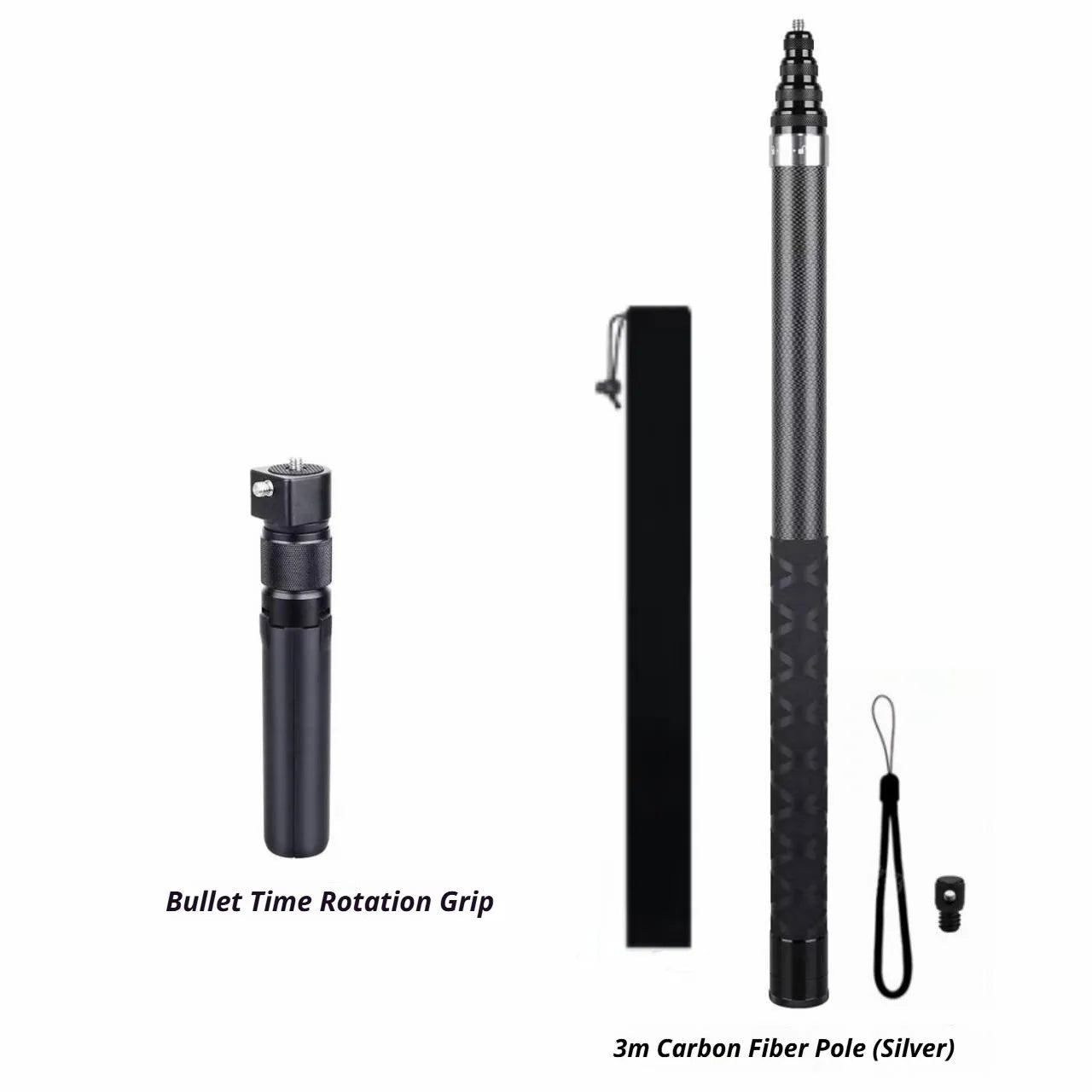 1.2M Carbon Fiber Invisible Selfie Stick for DJI & Insta360