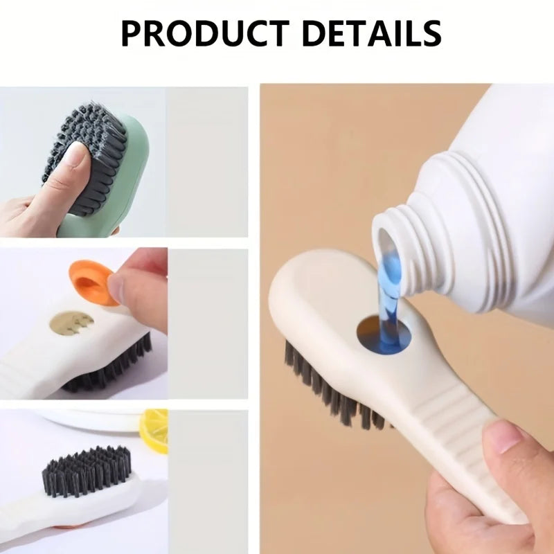 2pcsMultifunctional Cleaning Shoe Brush Soft Automatic Liquid Shoe Brush Soap Brush with Hook Cleaning Tool, Tiny and Convenient Oasis Select