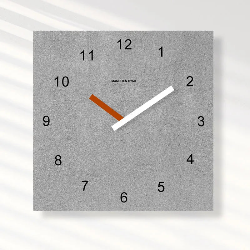 2026 New Punch-Free Wall Clock Modern Simple Square Art Design Creative Wall Hanging Clock for Living Room Home Decor Oasis Select Gray 32cm x 32cm
