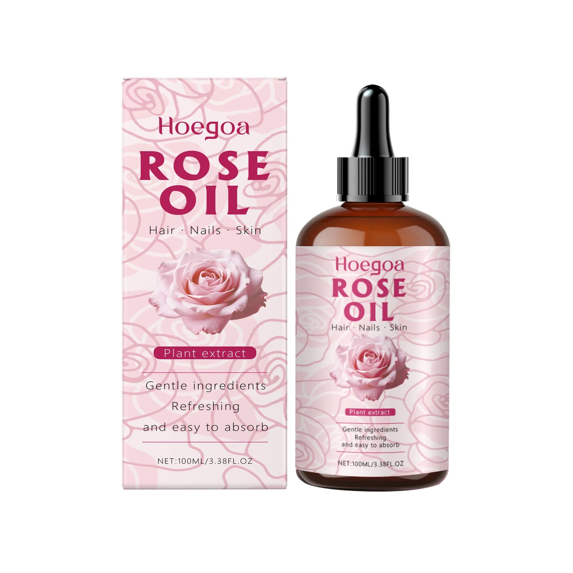 HOEGOA Rose Oil Face Serum – Anti-Aging & Brightening 100ml Rose Facial Serum Oasis Select 100ml boxed Rose Oil