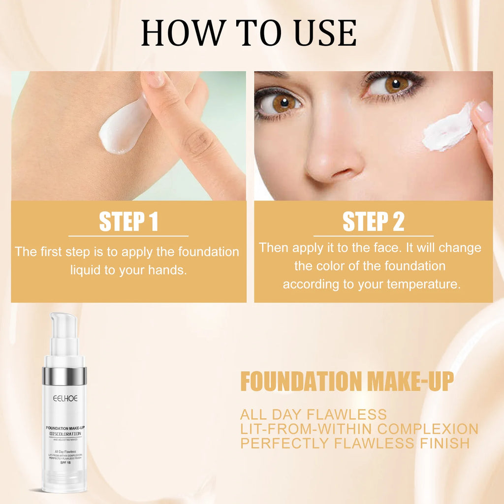 EELOHE Liquid Foundation Brighten Even Skin moisturizer Hydrating Lasting Oil-Control Dry To Oily Skin Care Face Concealer Cream Oasis Select