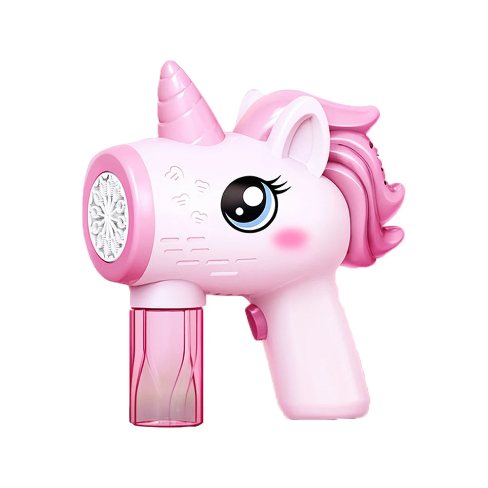 Unicorn Electric Bubble Gun Toy with LED Lights for Kids 3–6 Electric Bubble Gun Oasis Select Pink United States