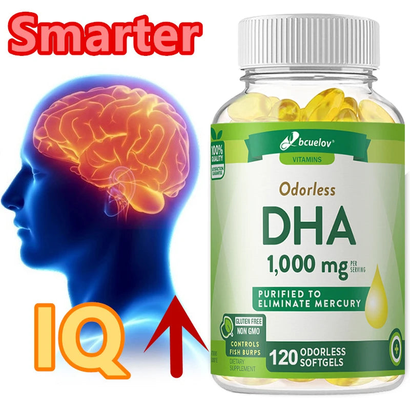 Bcuelov High Potency DHA Capsules – Brain & Cognitive Support DHA Brain Supplement Oasis Select