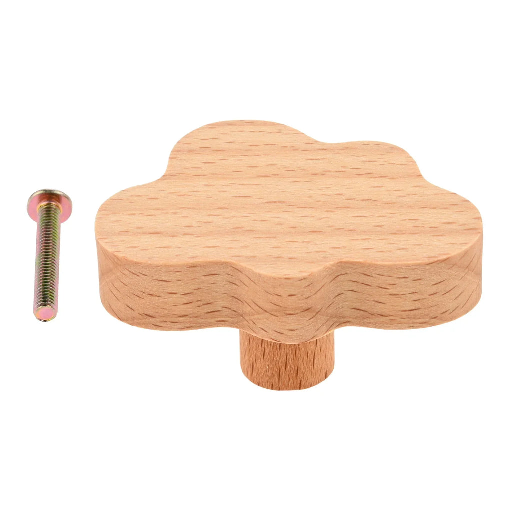 Cute Animal Wood Furniture Handles for Kitchen Cupboard Cabinets Dressers Wardrobe Handle Wooden Drawers Door Knobs with Screw Oasis Select Shape A