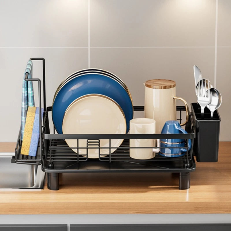 Dish Drain Rack Multifunctional Dish Storage Box Countertop Dish Rack Sponge Rack Kitchen Shelf Oasis Select