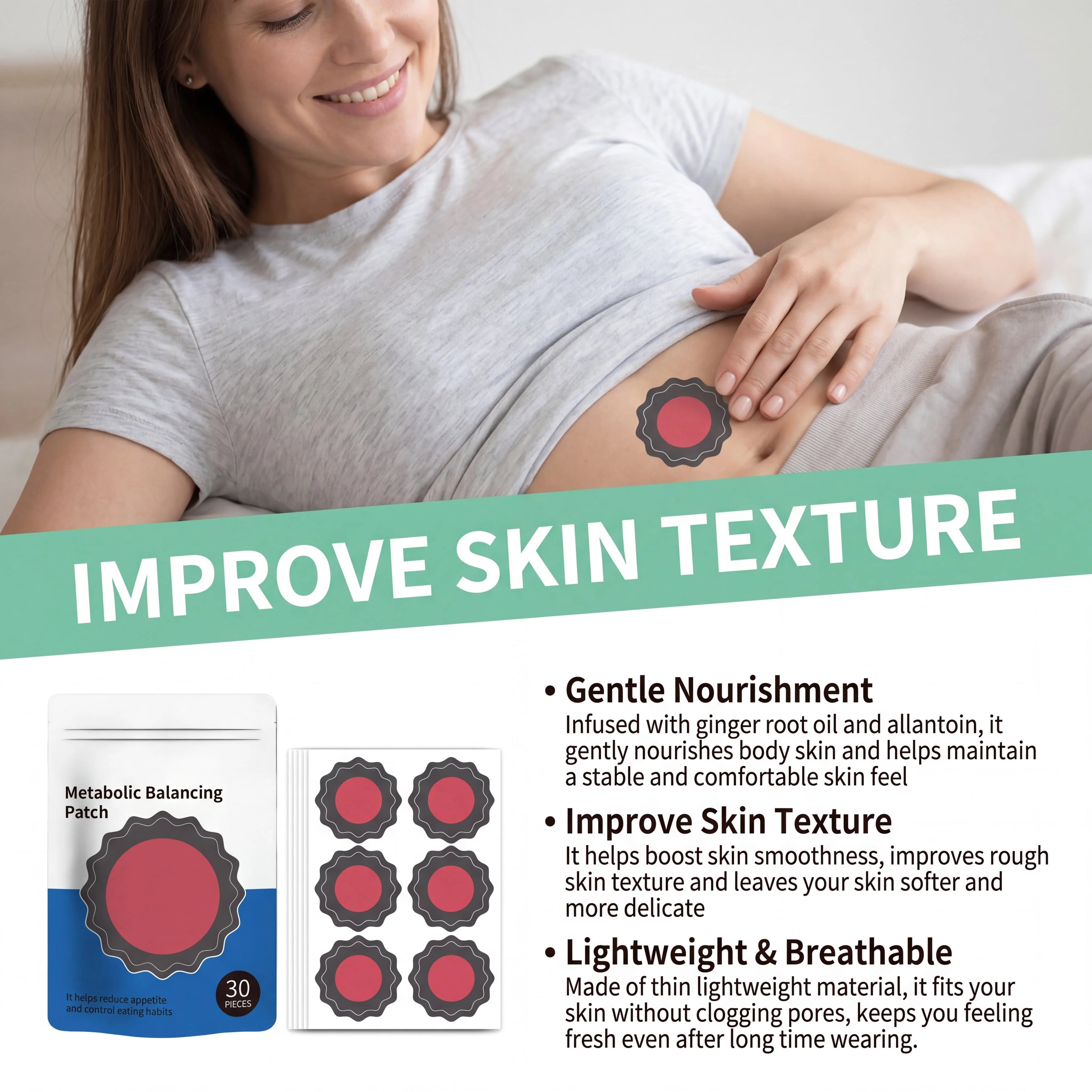 Body Care Patch Protects and Nourishes Skin Lightweight Moisturizing Highlights Body Contours Breathable Care Patches Oasis Select