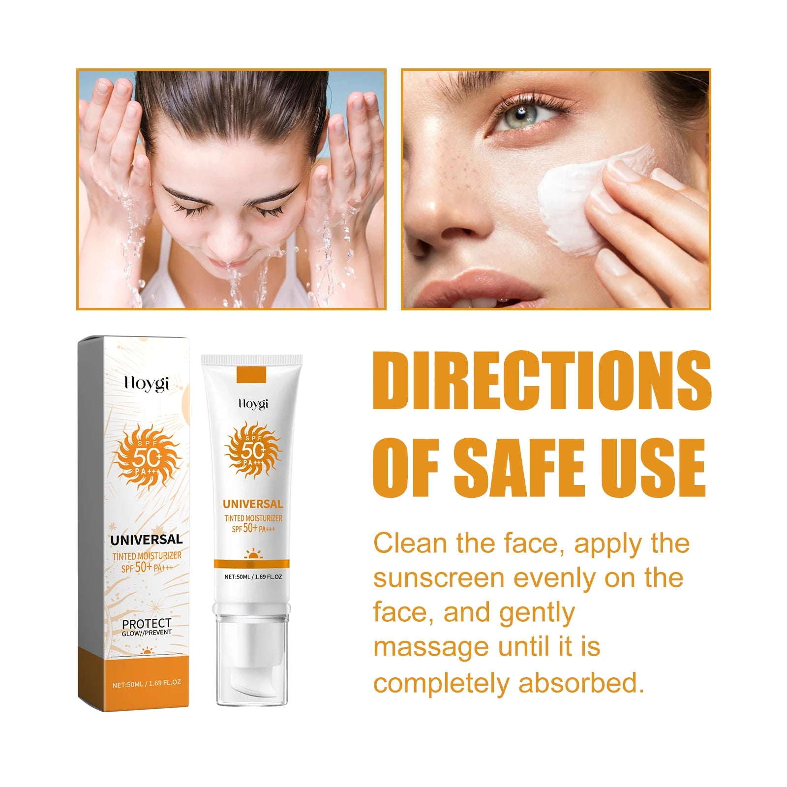 Hoygi SPF50 Sunscreen Brightening Foundation Cream 50ml Sunscreen Foundation Cream Oasis Select