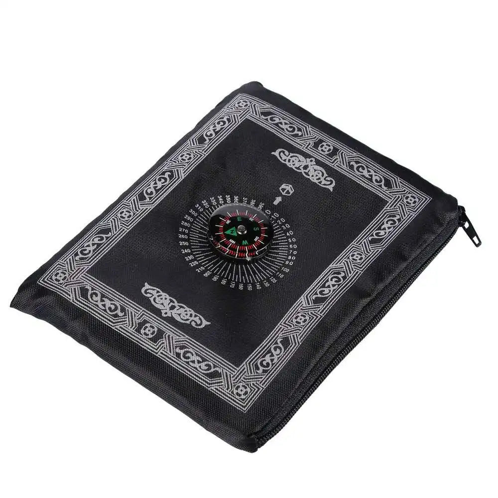 2/1pcs Prayer Rug Polyester Portable Braided Mats Simply Print with Compass In Pouch Travel Home New Style Mat Blanket 100x60cm Oasis Select