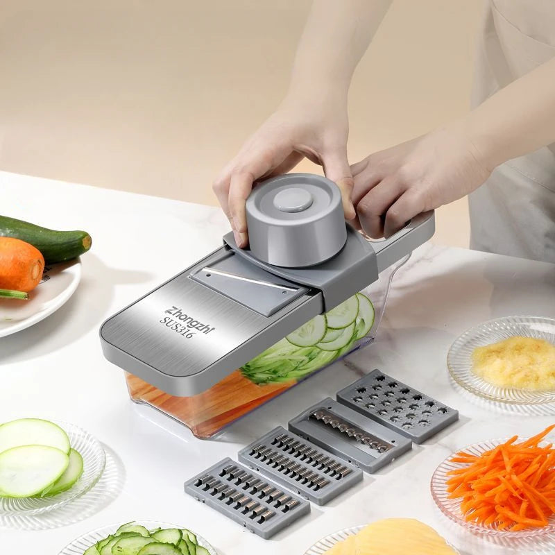 Stainless Steel Vegetable Slicer Potato Slicer Household New Multifunctional Slicer That Does Not Harm Hands Kitchen Accessories Oasis Select
