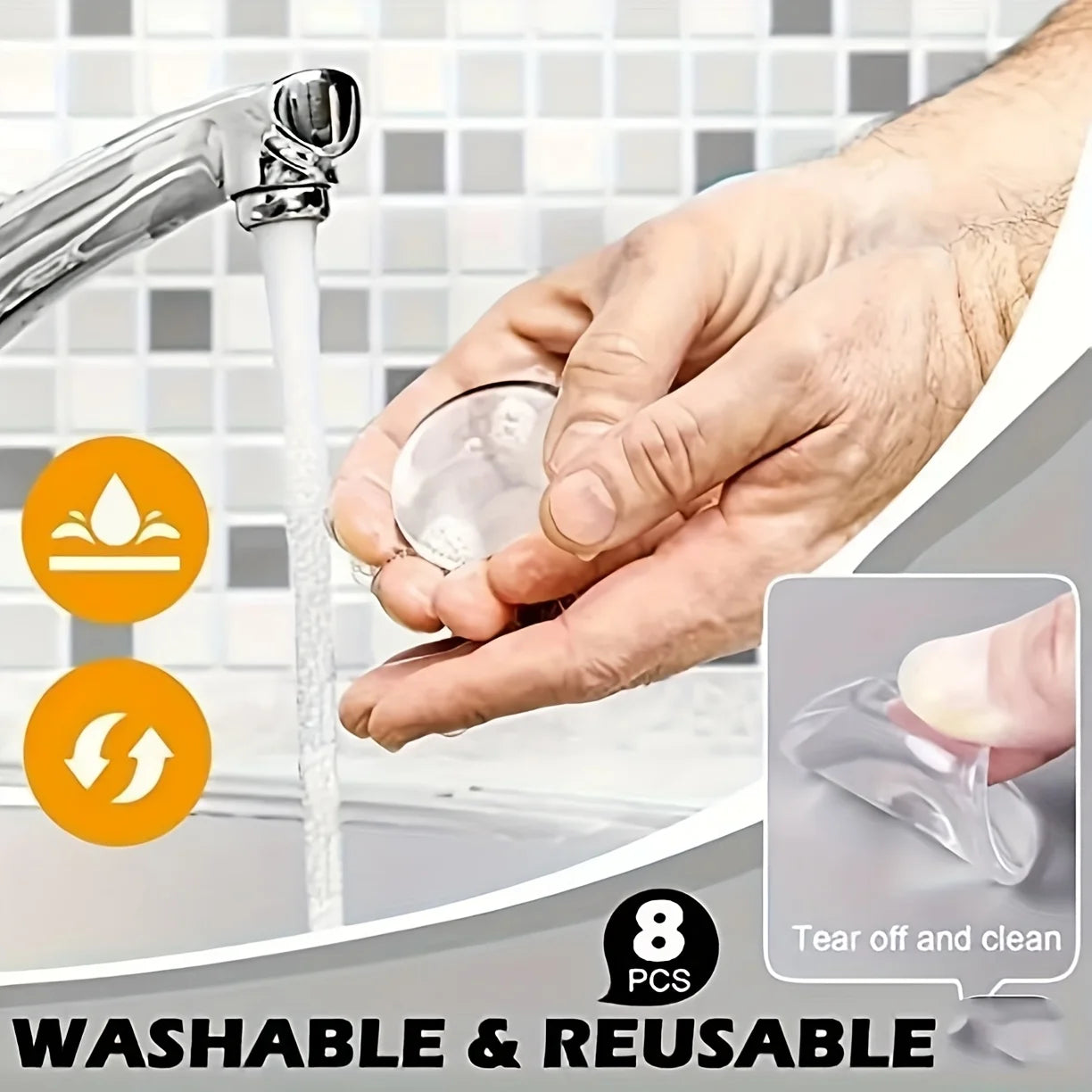 6pcs Clear Silicone Door Stoppers Shock Absorbent, Reusable Wall Protectors for Doors Knobs Door Stopper Wall Protector Oasis Select