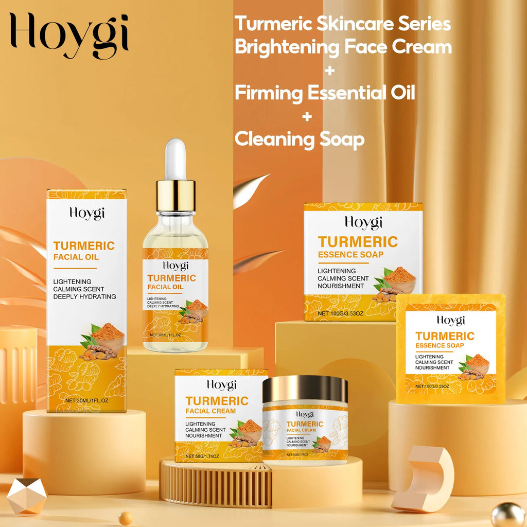 Turmeric Facial Essential Oil Repair Firming Deep Cleansing Soap Even Skin Tone Cream for Face Reduce Dullness Nourish Skin Care Oasis Select