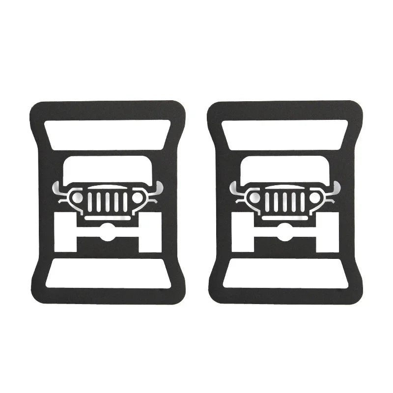 1Pair For Jeep Wrangler JL 2018 - 2022 Lamp Hood Rear Light Cover Decoration Brake Car Sticker Rear Taillight Protector Guard Oasis Select Jeep Logo