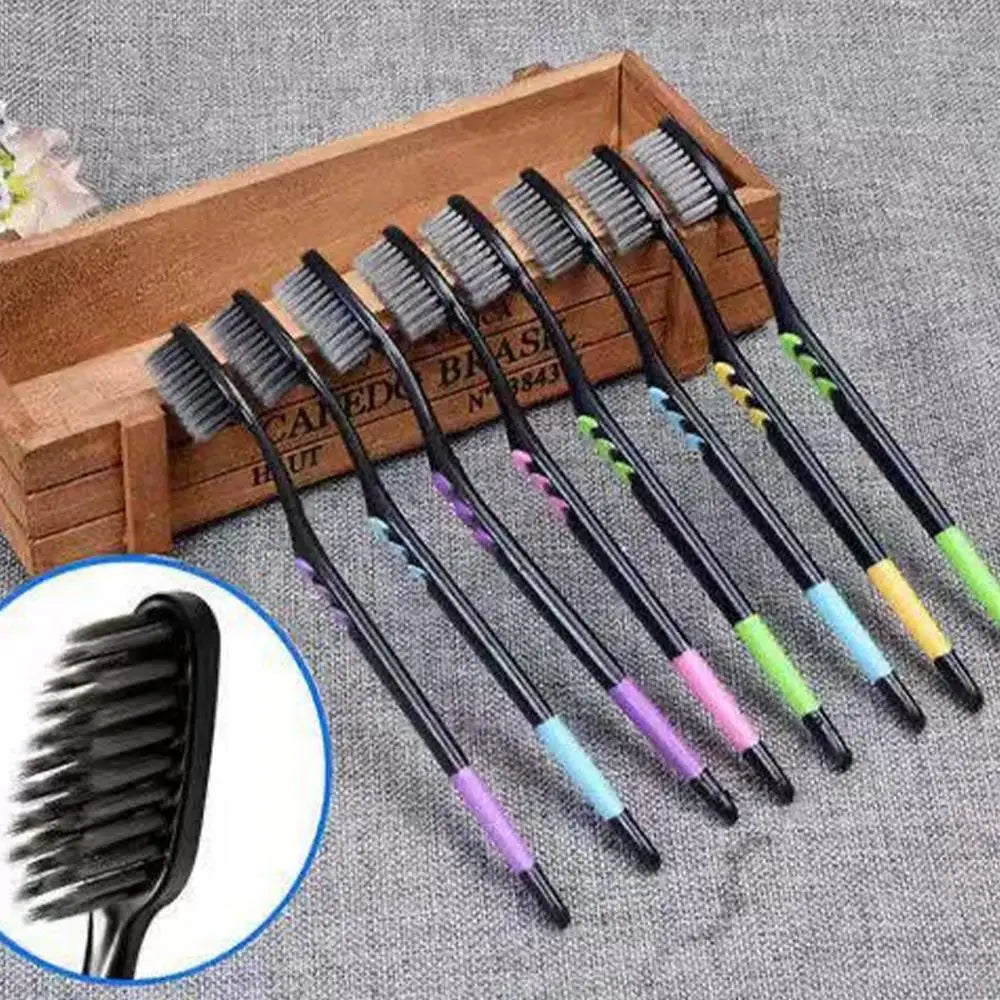 10-Pack Bamboo Charcoal Soft Toothbrush Set – Gum Care Charcoal Toothbrush Set Oasis Select