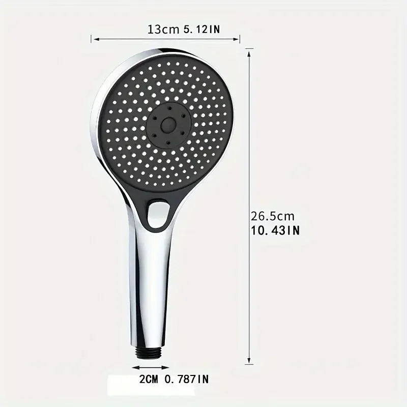3-Speed High-Pressure Shower Head Set | Large Panel, Water Saving