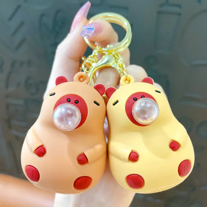 Capybara Squeeze Bubble Keychain – Cute Bag & Car Charm Gift
