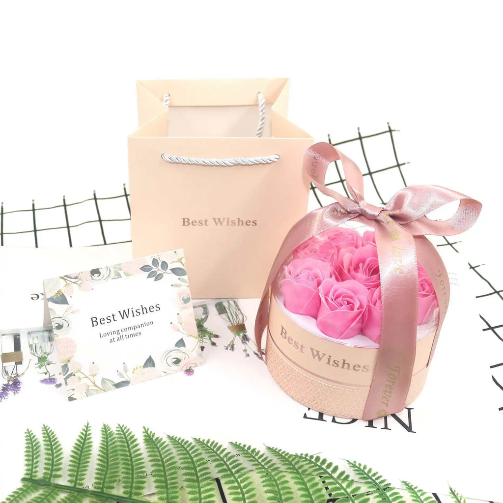 Cylinder Creative Rose Box Set Valentine Day Ring Pendant Earring Universal Gift Box Artificial Flowers for Girlfriend Surprise Oasis Select