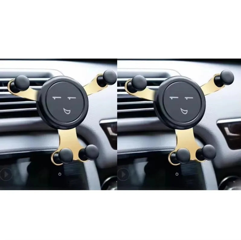 1/2/3/4pcs Black/Silver/Gold Car Installation Vent Fashion Gravity Bracket Universal Mobile For Phone GPS Mobile Phone Holder Oasis Select 2pcs Gold