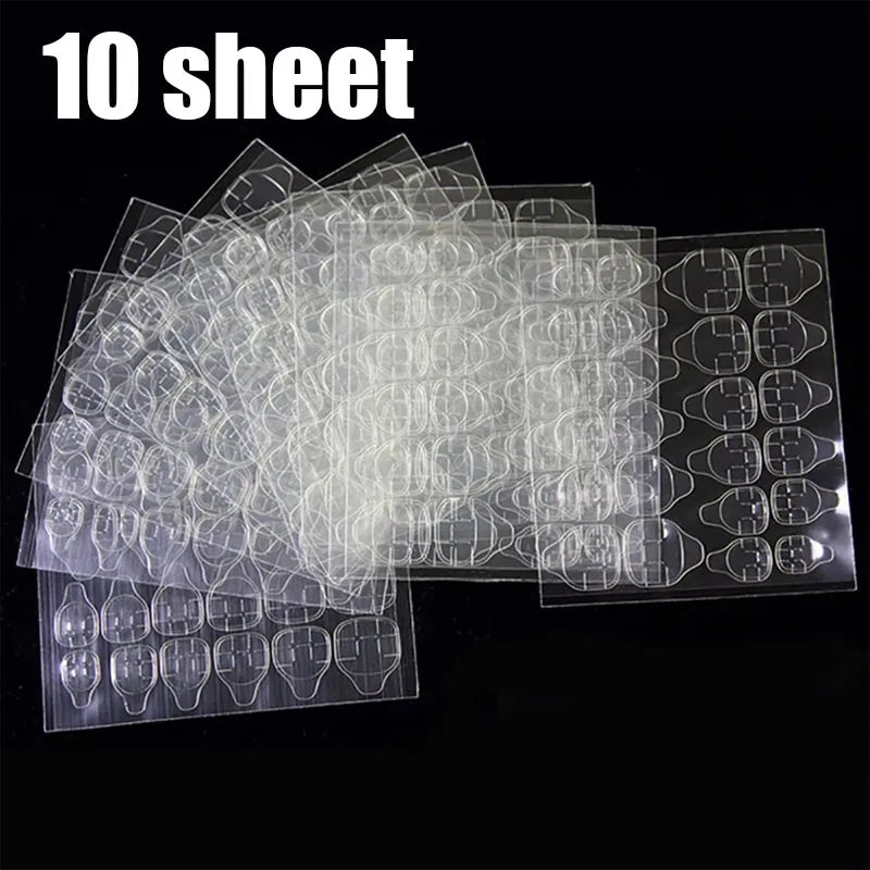 10/20/40/60sheet Double Side Nail Glue Sticker Adhesive Tabs For Fake Nails Supre Sticky Waterproof Breathable Nail Jelly Glue Oasis Select 10sheet