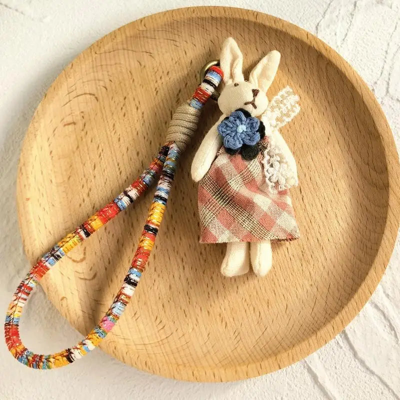 Handmade Cartoon Animal Fabric Keychain | Cute Backpack Pendant Fabric Keychain Pendant Oasis Select B