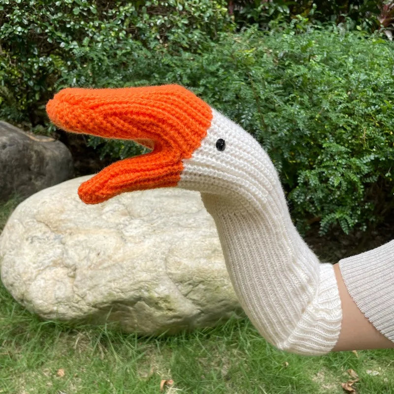 Gloves Unisex Autumn Winter Cold Warm Protection Three-dimensional Swan All Finger Gloves Knitted Woolen Mittens Oasis Select