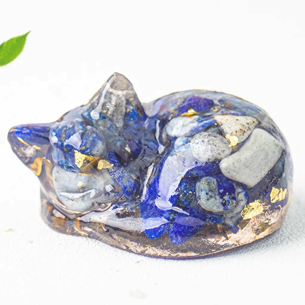 Shaped Decoration Compact Sleeping Figurine Resin Statue Modern Animal Decorative Figurine For Bedroom Study Home Oasis Select Blue Grey