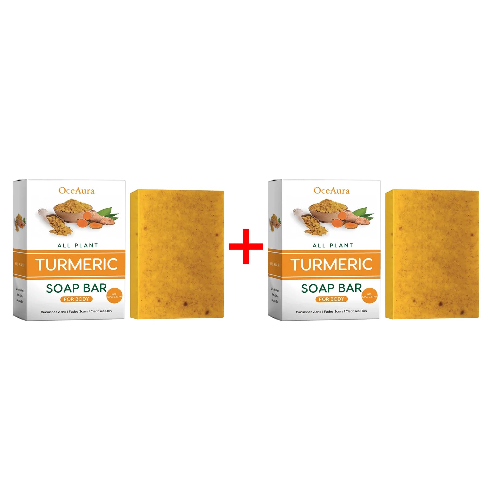 Oceaura Lemon Turmeric Body Care Soap Moisturizing Dryness Oil Control Deeply Cleansing Removing Exfoliate Skin Brightening Soap Oasis Select 100g Boxed X 2PCS