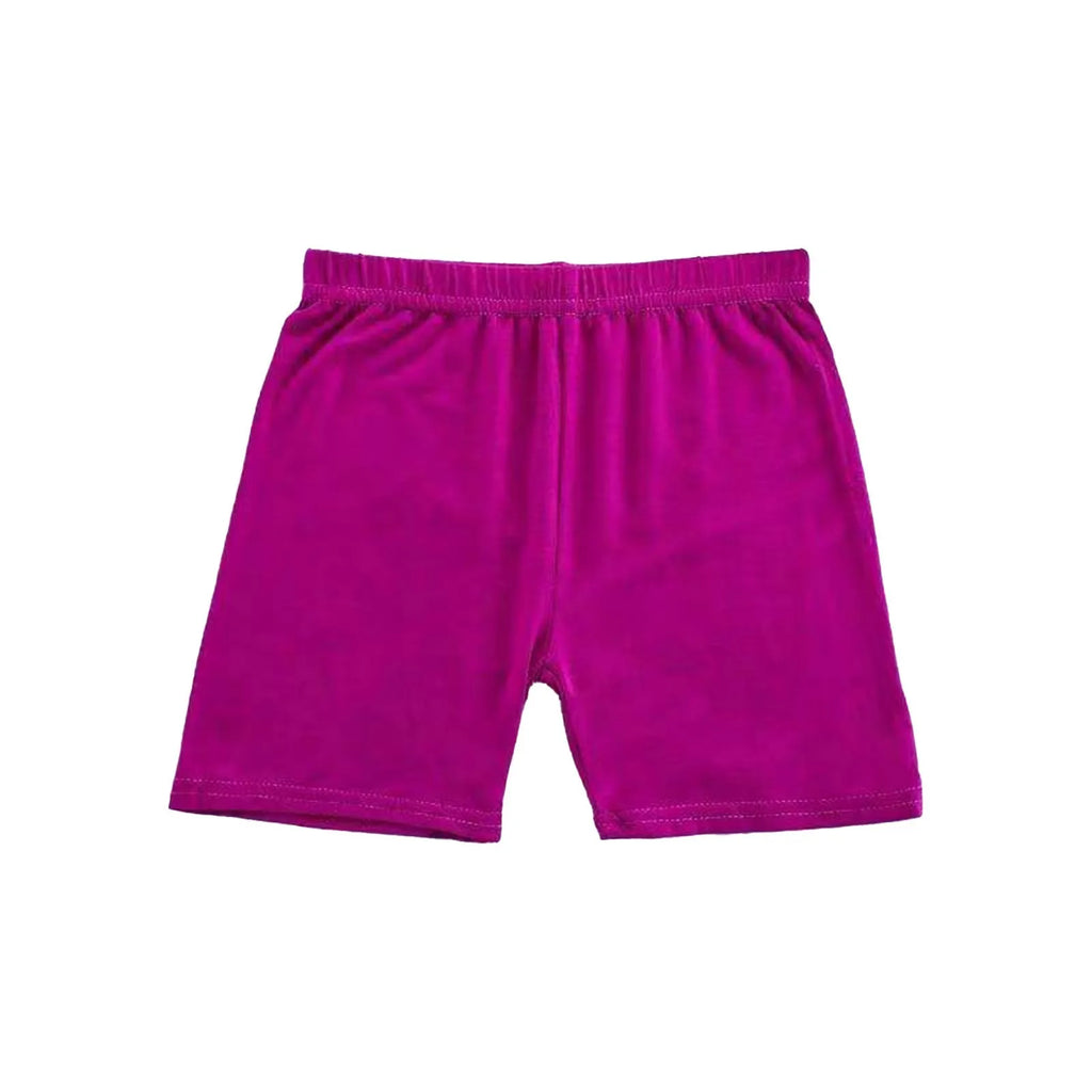 Girls Summer Safety Leggings Cycling Pants Children Anti-emptied Stretch Solid Color Mid-rise Yoga Dancing Shorts 1PC Oasis Select Purple Pink 110