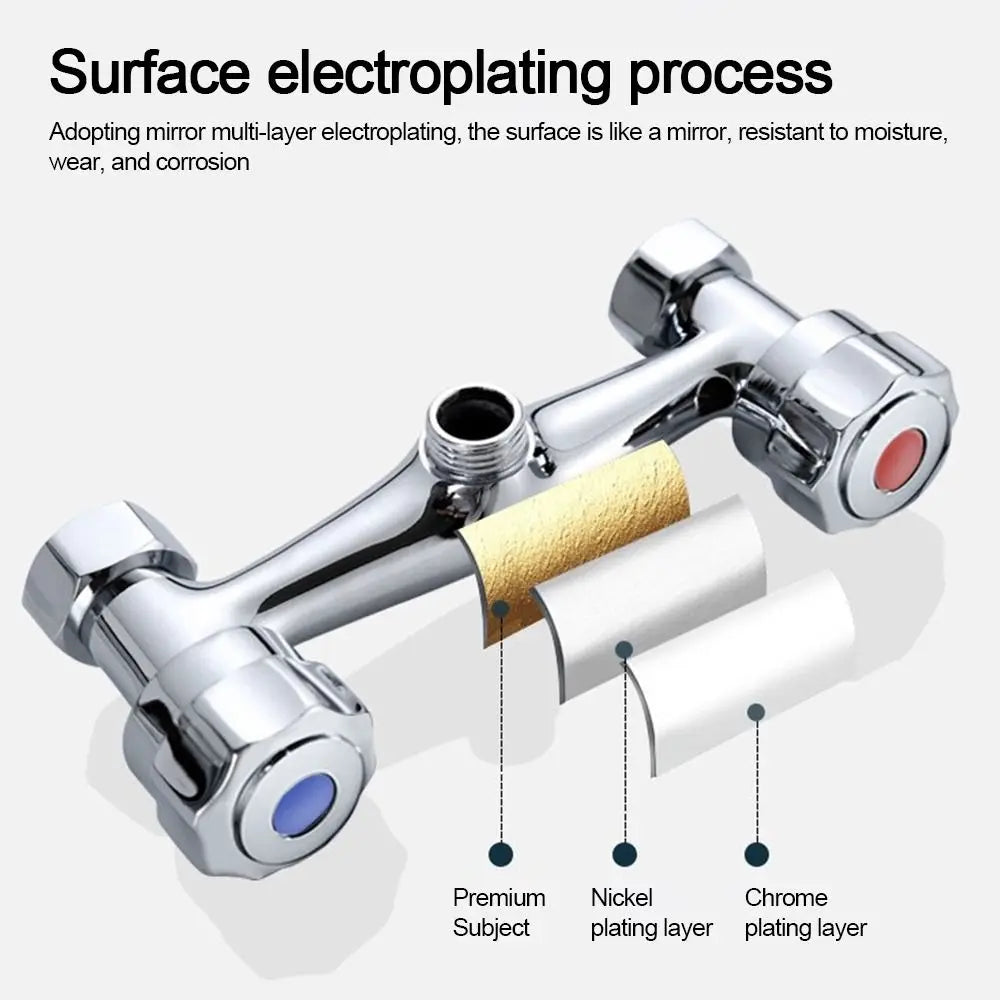 Modern Metal Out Water Inlet Valve Double Control Hot and Cold Double Shower Faucet Valve Wall Mounted Diverter Valve Oasis Select