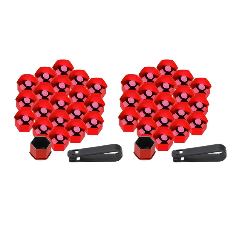 20/40Pcs Universal Anti-Rust 17 19 21mm ABS Auto Trim Tyre Wheel Nut Screw Bolt Protection Covers Cap Car Accessories Oasis Select 40Pcs plate red 17mm