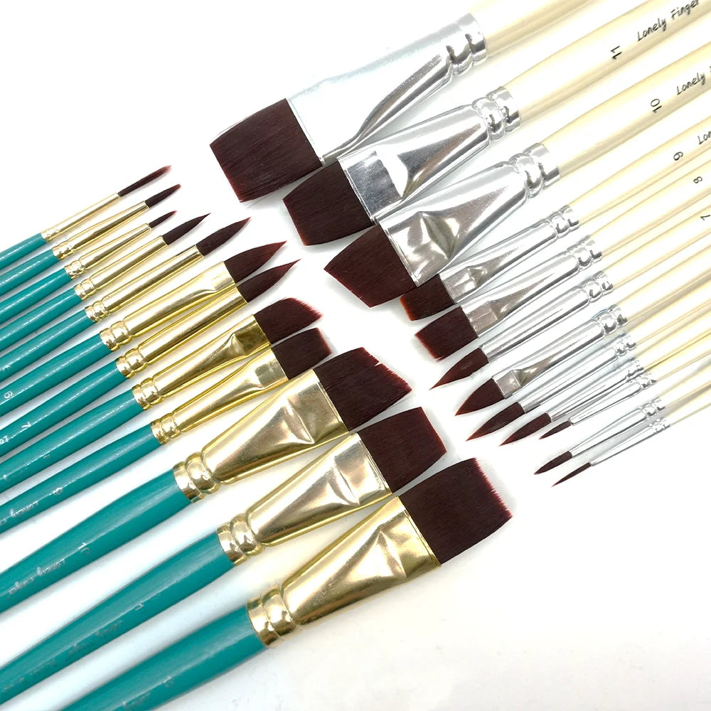 Face Painting Brushes, 12pcs Professional Artist Paint Brush Set for Face Body Painting, Ideal for Artists, Halloween, Cosplay, Oasis Select