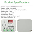 Universal Garage Door Remote Control Receiver 300-868MHz AC/DC 9-30V Switch Module Relay For 433MHz 868MHz Oasis Select Default Title