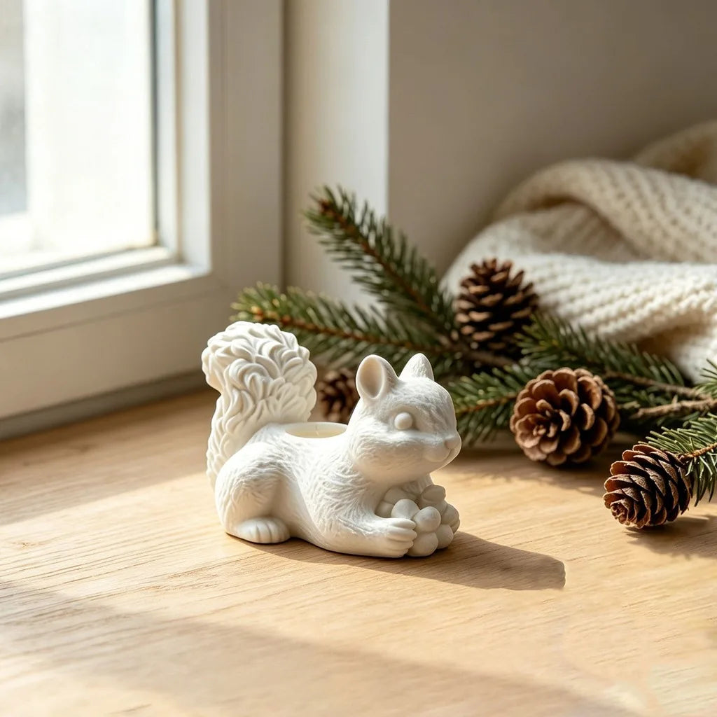 3d Squirrel Candle Holder Candle Holder Silicone Mold Animal Shaped Candle Base Minimalist Resin Plaster Casting Mold Oasis Select