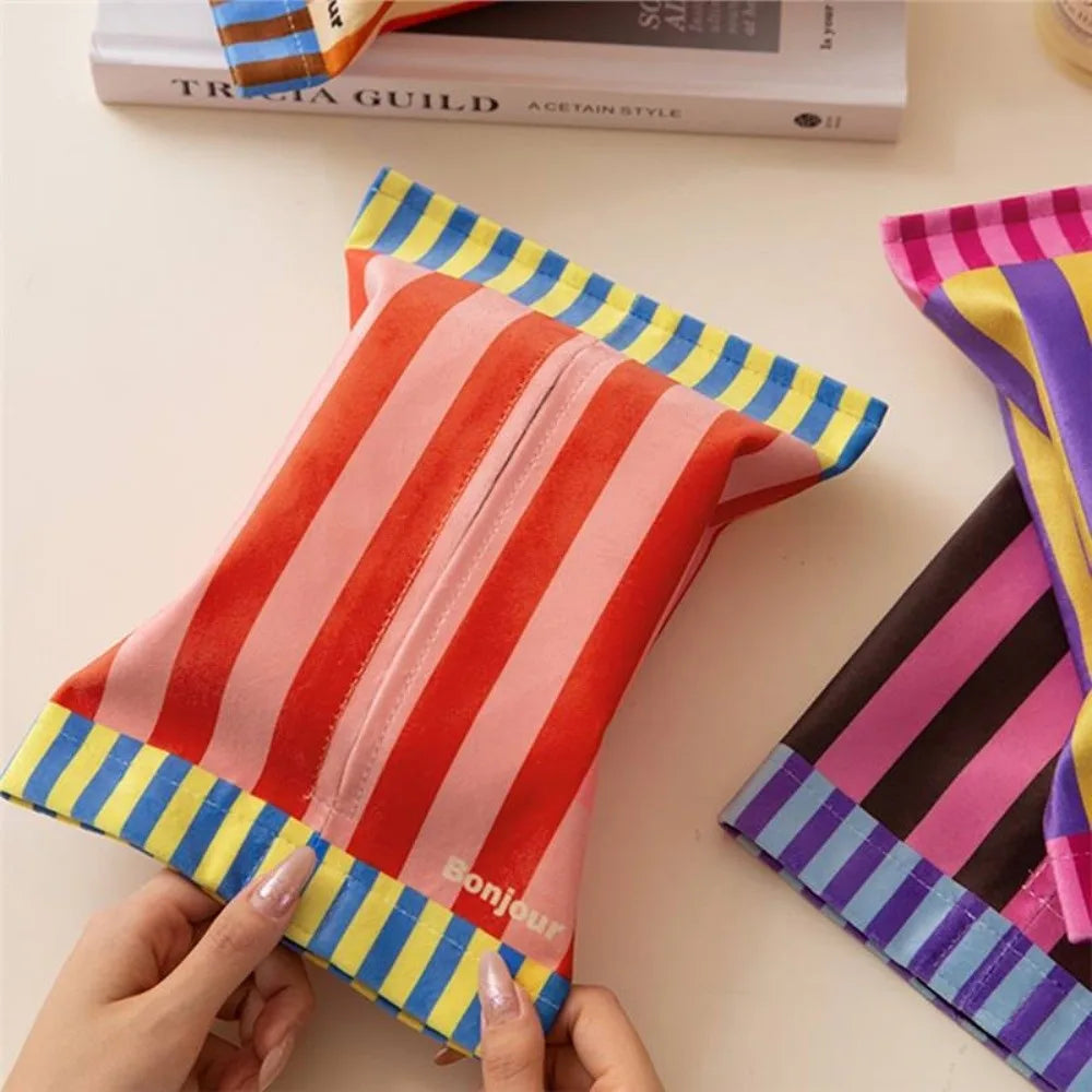 New Luxury Tissue Box Multipurpose Convenient Napkin Storage Bag Portable Napkin Dispenser Car Organizer Decorative Oasis Select Red